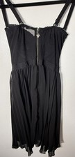 GUESS Dress Womens Black 1/2 Zip Sleeveless Waisted Flared Size Xs