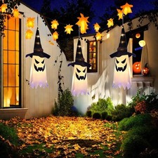 Party, Eaves, Tree, Garden, Yard, Glowing Witch Hat Halloween Ghost Decor for