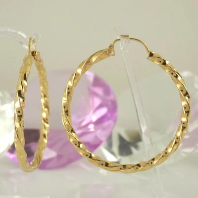 Große Creolen Ohrschmuck 750 Gelbgold 18K ohne Besatz - Sehr guter Zustand - Bild 1 von 4