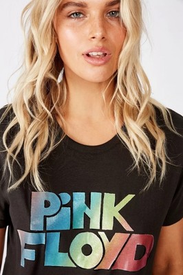 NEW Pink Floyd Glitter Rainbow Cotton On Relaxed Tee, Size XS
