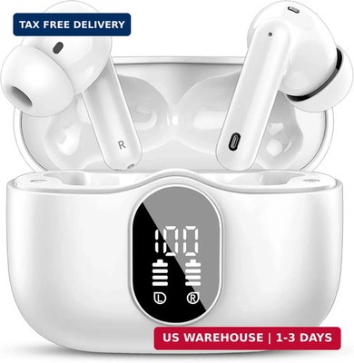 Wireless Earbuds, Bluetooth 5.4 Headphones Bass Stereo, Ear Buds with Noise Canc