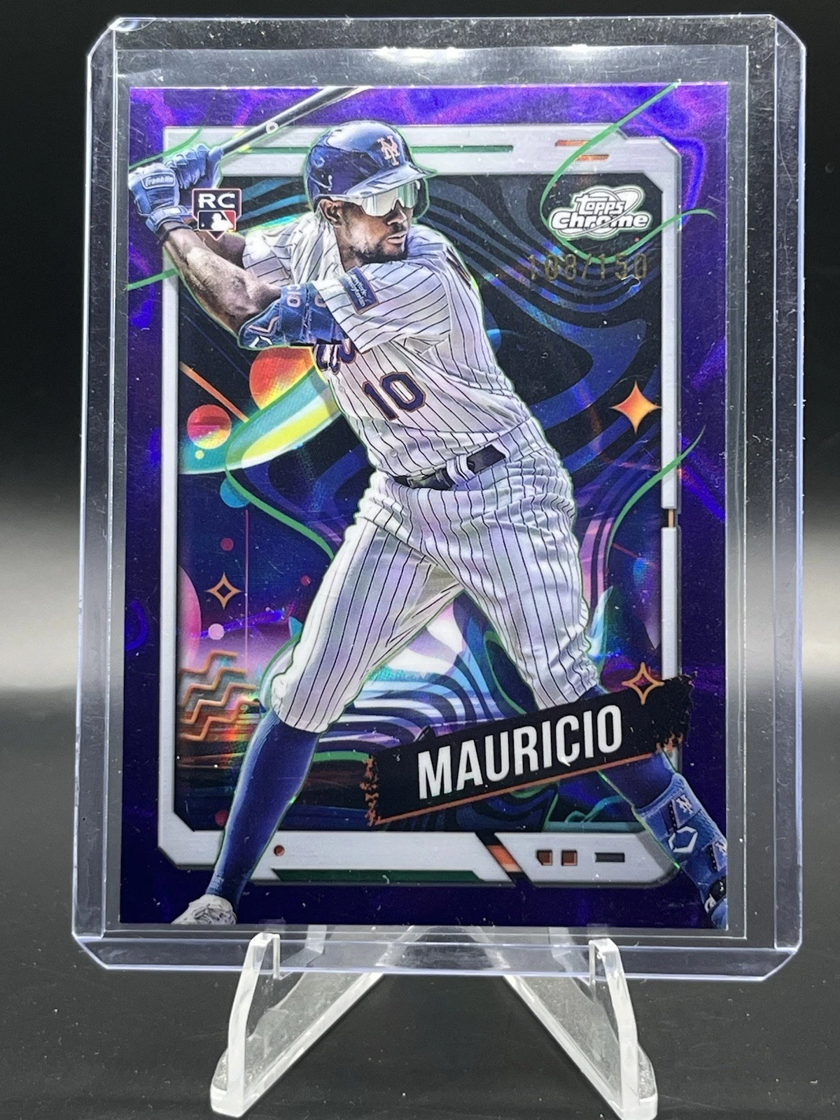 2024 Topps Cosmic Chrome Ronny Mauricio Purple Nebula Refractor/150 Mets