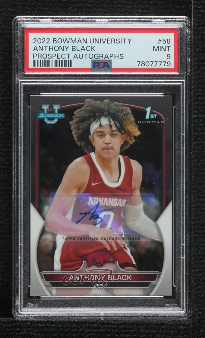 2022-23 Bowman U Chrome Prospect Anthony Black #58 PSA 9 MINT Auto 11oq