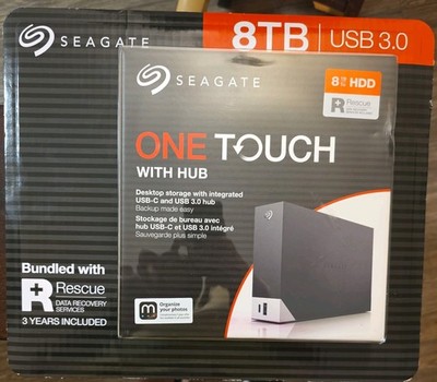 Seagate One Touch 8 TB Hub Desktop External Hard Drive HD USB-C USB 3.0 Ports...