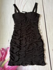 Haute Monde Fashion Nova Zaria Mini Dress Ruched Size Small Black