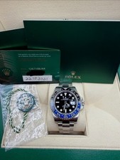 2021 Rolex GMT Master II Black Blue Batman Oyster Steel Watch 126710BLNR B+P
