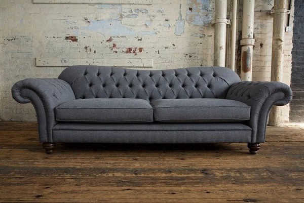 Sofa 4 Sitzer Couch Design Chesterfield Polster Sitz Garnitur Leder Textil Neu!-image
