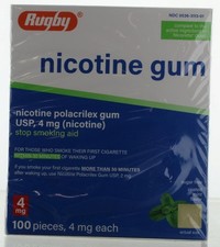 Rugby Nicotine Gum 4mg 100ct Coated Mint Flavor EXP 8/27 Free Shipping