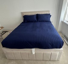 Kingsize Beige Bed Gaslift Ottoman and Orthopedic Mattress