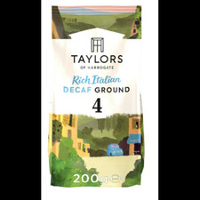 Taylors Rich Italian Ground Coffee 200g Decaf x6 | Strength 4 | BBD 30/04/25 20.80 per kilo
