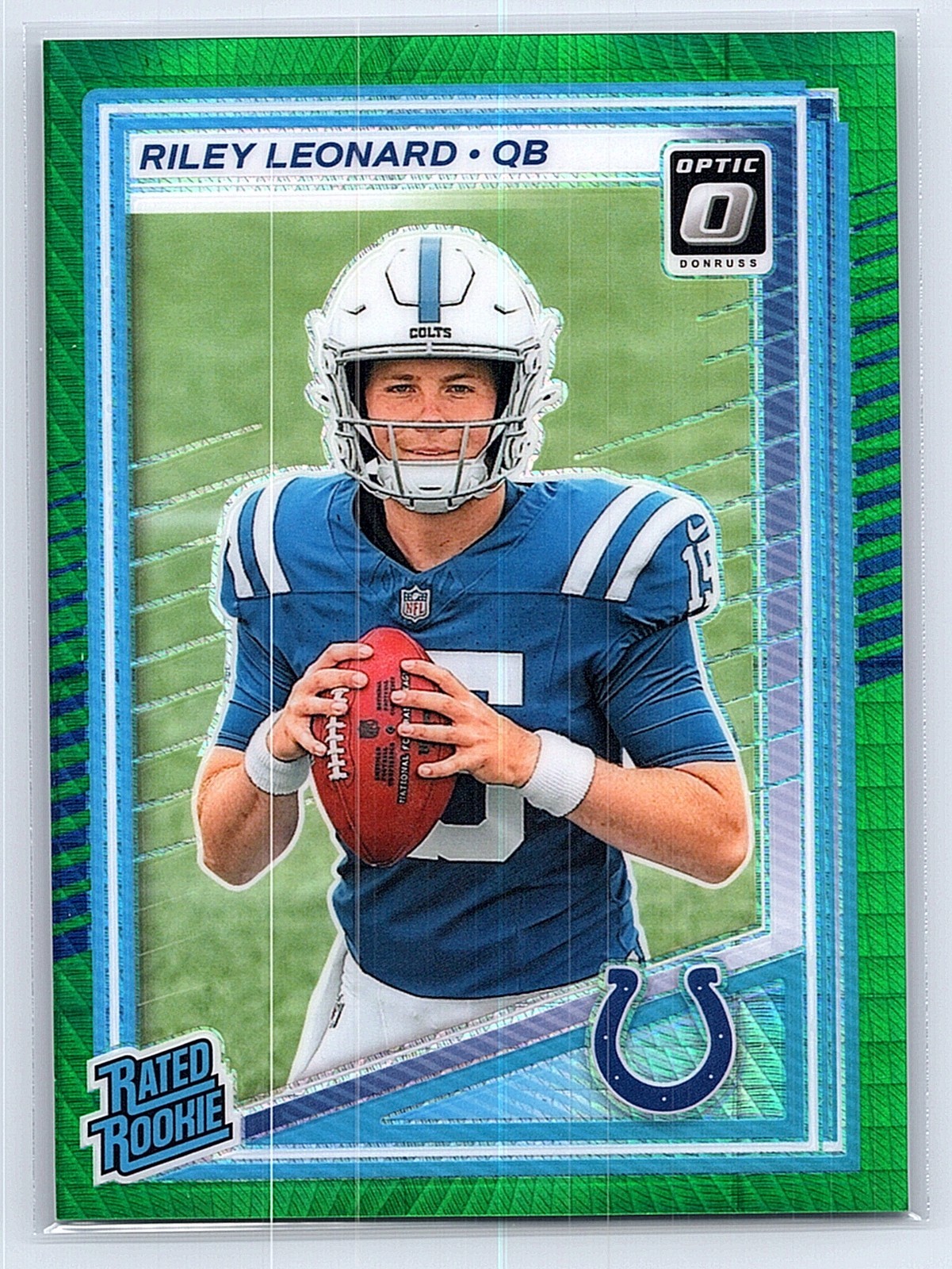 2025 Panini Donruss Optic - Rated Rookie Riley Leonard #255 Green Hyper Prizm