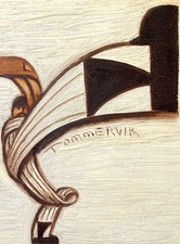 Abstract Baseball Pitcher Windup Painting by Tommervik | Original 9