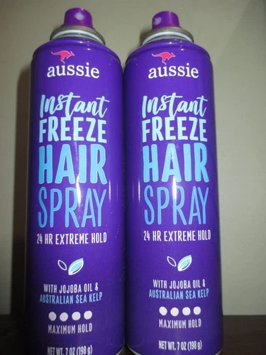 2x Aussie Instant Freeze Hairspray ORIGINAL FORMULA Jojoba Oil & Sea Kelp 7 oz