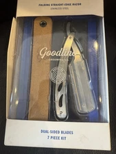 Goodline Grooming Stainless Folding Straight-Edge Razor Dual Blades 7 Pice Set