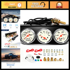 3-in-1 Triple Gauge Set - 52mm Oil Pressure Volt Water Temp Gauges For Auto