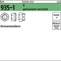 Kronenmutter DIN 935-1 M16 8 Galv.Verz. 50 StüCk