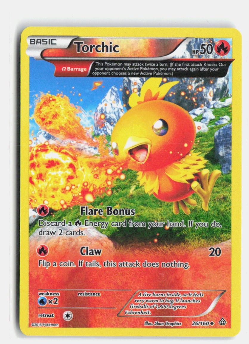 Torchic 26/160 Primal Clash Uncommon Pokemon Reverse Holo LP