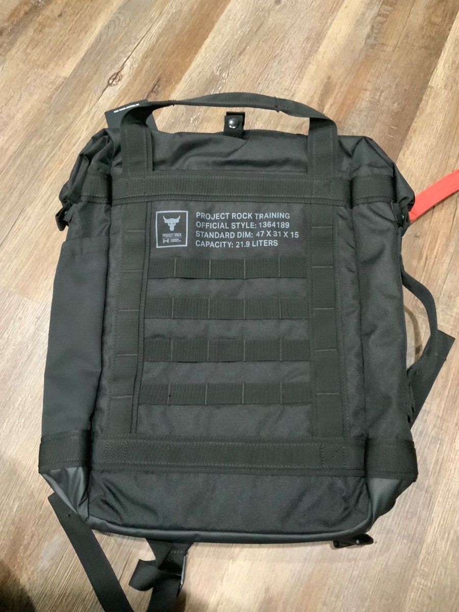 New Under Armour x Project Rock Box Duffle Backpack Bag Black