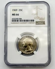 1969-P Washington Clad Quarter 25C NGC MS66 BU UNC Philadelphia US Coin BM1