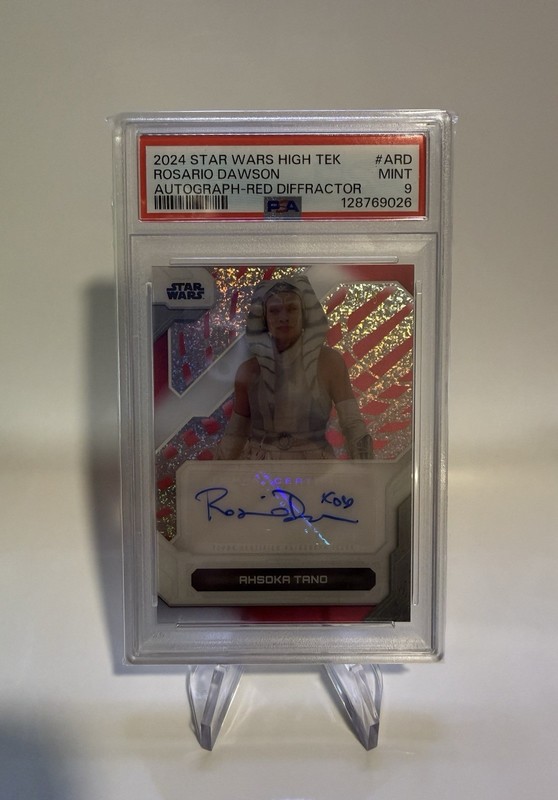 2024 Star Wars High Tek Ahsoka Tano Auto (Rosario Dawson) Red Diff /5 PSA 9