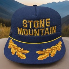 Vintage Stone Mountain Hat Snapback Trucker Mesh Cap Scrambled Eggs Georgia ATL