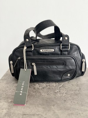 Kangol Handtasche schwarz Kunstleder klein nagelneu mit Etikett