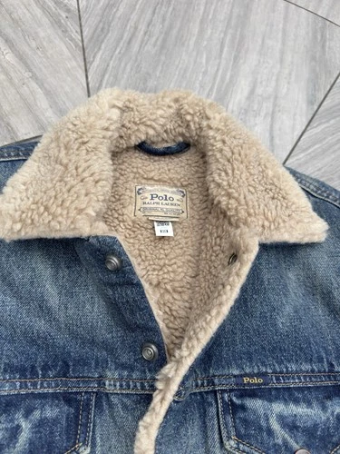 Polo Ralph Lauren Sherpa Fleece Lined Denim Trucker Jean Jacket Men’s Size L image 8