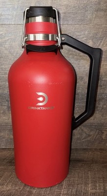 Drinktanks 128oz 3.8L 1 Gallon Stainless Steel Craft Insulated Growler Red Drink