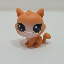 Littlest Pet Shop LPS Authentic # 78 Pouncy Sipton Orange White Cat Brown Eyes