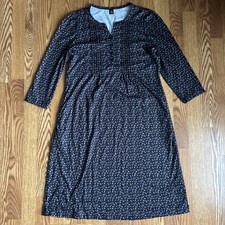 Marvmys Floral House Dress 3/4 Sleeve Size Medium w/Pockets & Button Accents