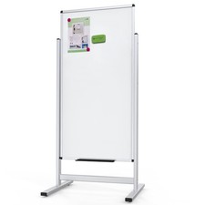 VIZ-PRO Double-sided Magnetic Stand Whiteboard, 48 X 24 Inches, Aluminium Frame