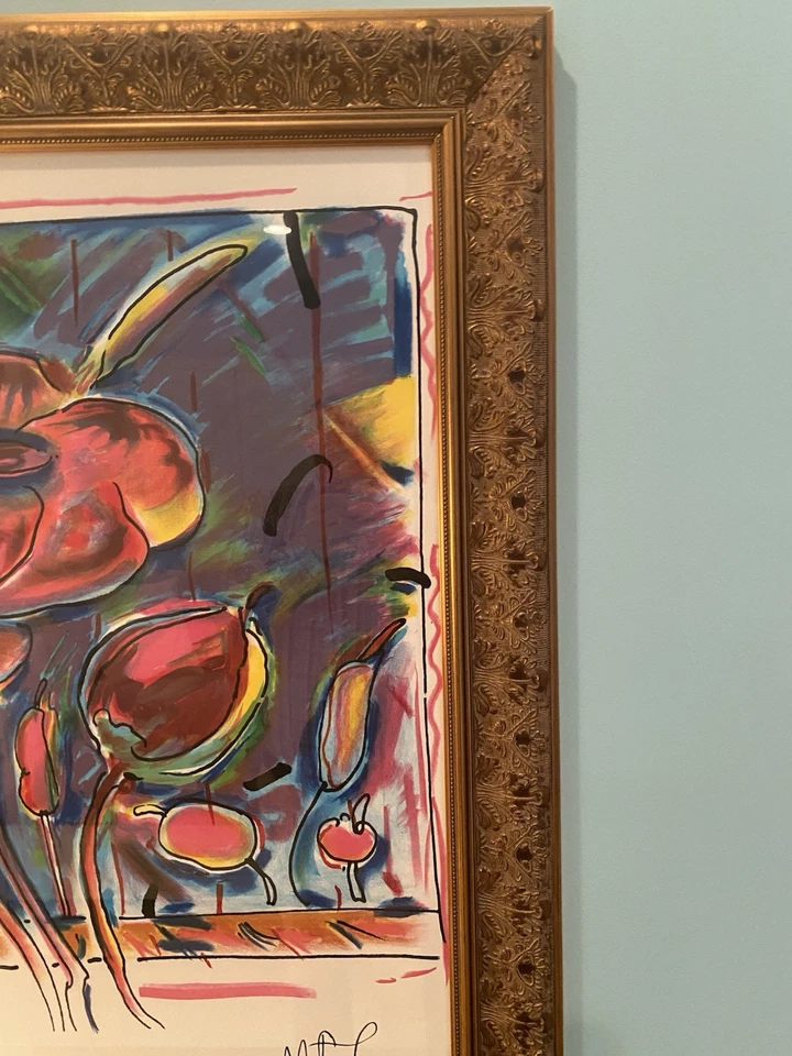 Peter Max - Garden Flower - 原版平版印刷纸 状况完好 — 第 3/4 张图片