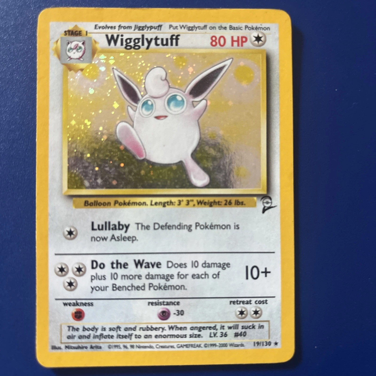 Pokémon TCG Wigglytuff Base Set 2 Holo Unlimited Rare Card 19/130