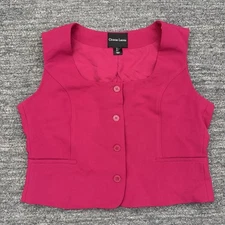 Christian LaCroix Vest Women Large Pink Square Neck Tailored Elle Woods Academia