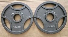 Pair of 10 lb Olympic Grip weight plates gym 20lbs total Fitness Gear