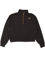 NIKE Womens Oversized Crop Sweatshirt Jumper UK 10 Small Black Cotton DH01