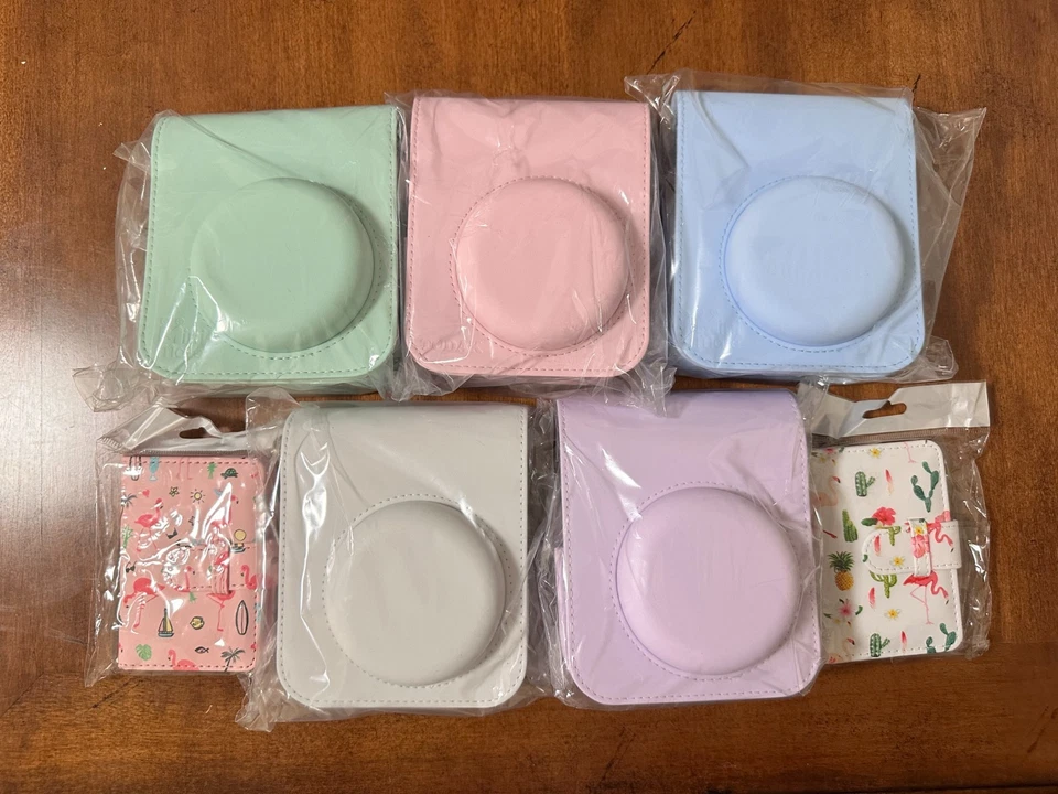 Funda para cámara de cuero PU blanca para Fujifilm Instax Mini 12 + álbum de fotos gratis Foto 4 de 4