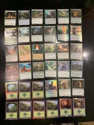 Mtg kleines grünes Konvolut - Foil Retro Forests, Augur Of Autumn, Beast Within usw.