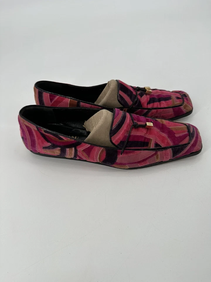 Zapatos Mocasines Vintage Gianni Versace Multi Abstractos Sin Cordones Talla 38.5 Italia Foto 4 de 4