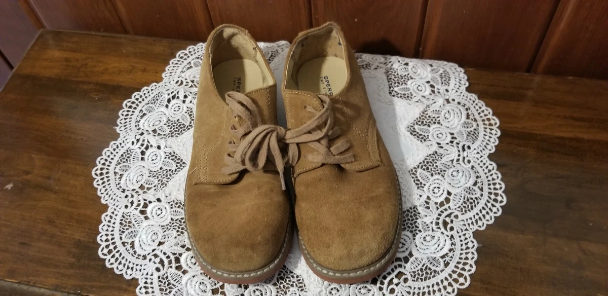 Oxford Sperry Caspian Toupe Gamuza Ni os Talla 3.5 Parte Superior de Cuero con Cordones