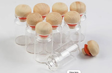 Wholesale 4-20ml Small Wood Lid Good seal Clear Vials Wishing Tube Glass Bottles