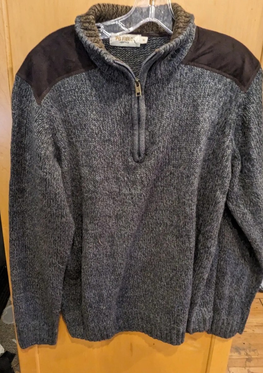 PG Field Sweater Mens XL Extra Large Gray Quarter Zip Pull-Over | eBay