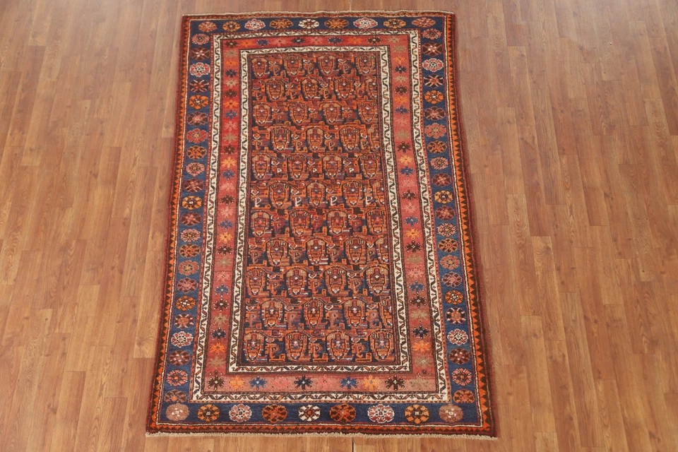 Alfombra Malayer Vintage Paisley Azul Marino/Rojo 4'x7' Lana Hecha a Mano Alfombra Tradicional Foto 2 de 4