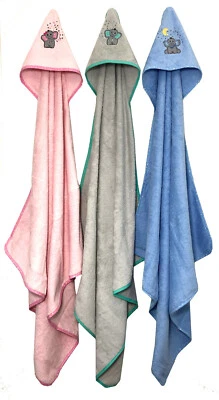 ARLE-LIVING® Baby Frottee Kapuzenhandtuch Badetuch mit Kapuze 100% Baumwolle 100x100 cm