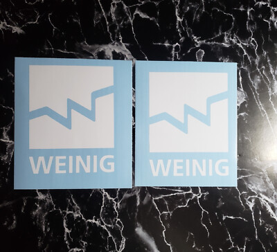 WEINIG decals gloss WHITE stickers 10'' (2) pair fast USA!