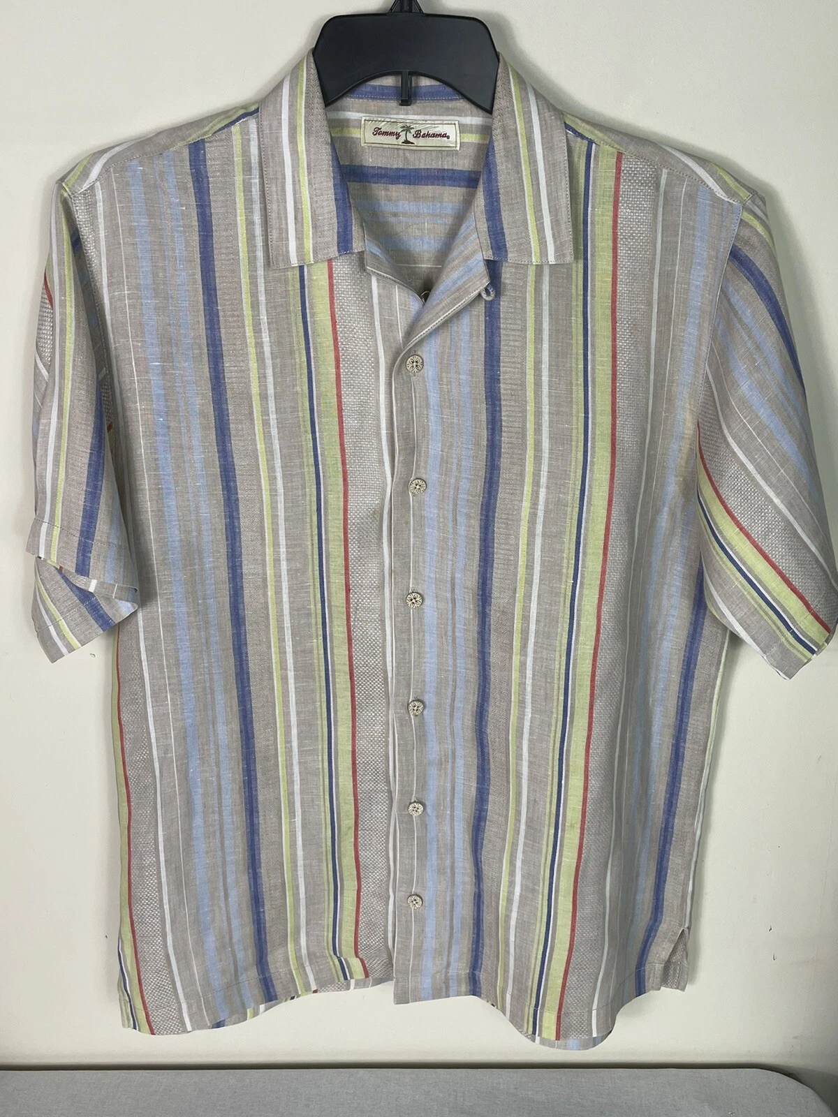 Tommy Bahama Men’s Linen Striped Shirt Size Small