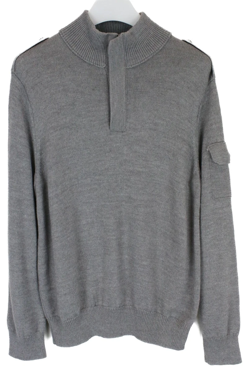 BOSS - Pull à col V en laine mérinos extra fine - Gris