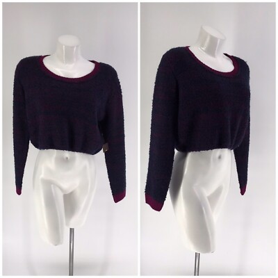 NWT KERISMA SWEATER Crop Long Sleeve Purple Blue S/M