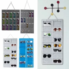 Hanging Sunglasses Storage Bag Display Felt Wall Stand Glasses Holder Organizer
