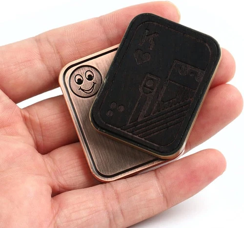 Juguetes magnéticos de metal inquietos póker tarjeta de empuje spinner deslizador juguetes de alivio del estrés EE. UU. - Imagen 4 de 15
